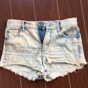 Acid Wash High Waist Denim Shorts